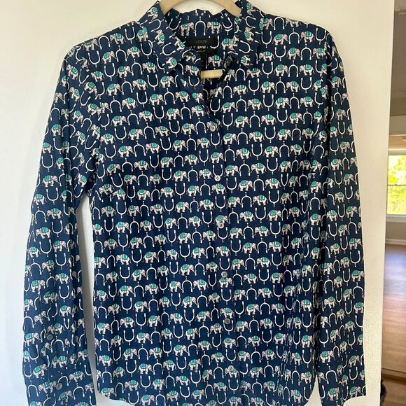 J. Crew Tops - J. Crew Lightweight Elephant Blouse Size 8P